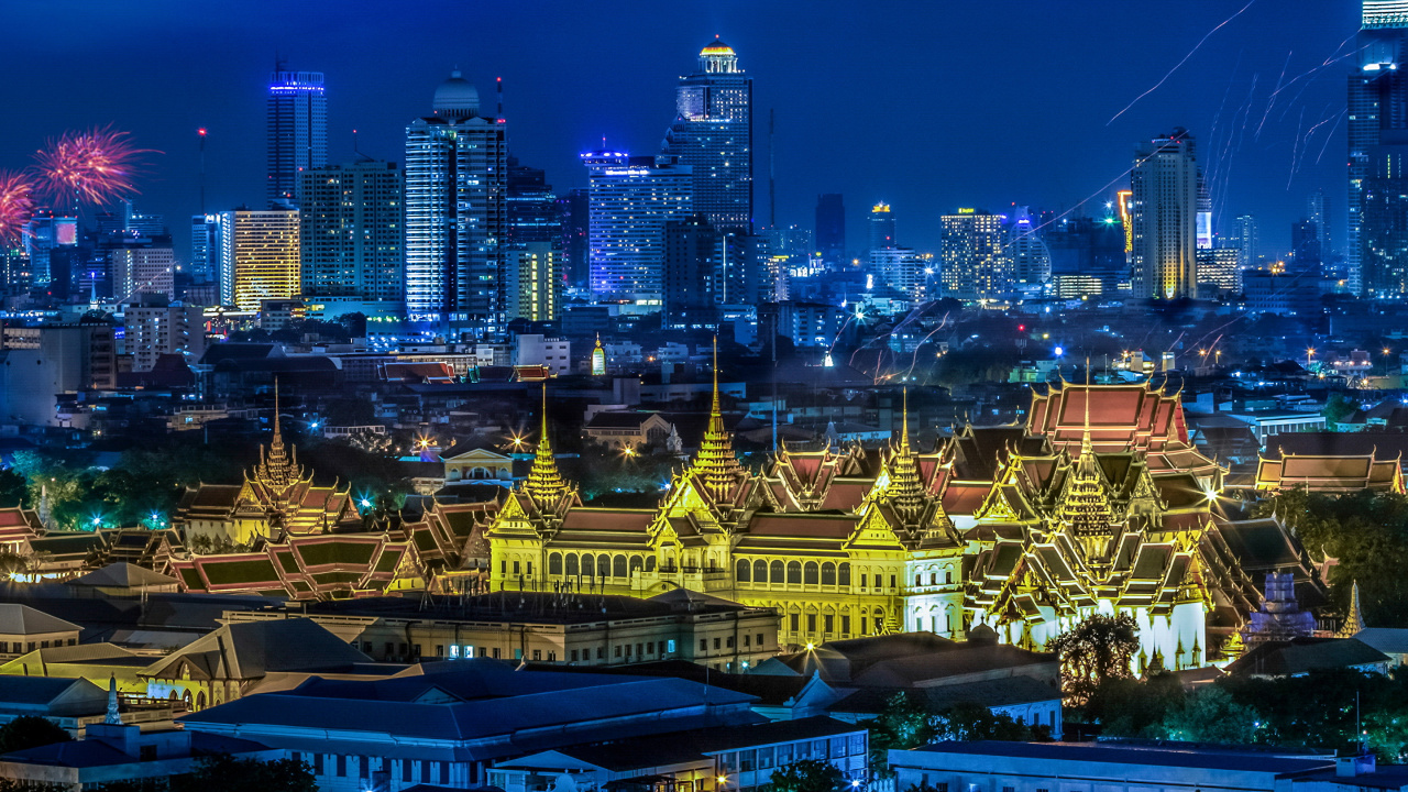 City Skyline During Night Time. Wallpaper in 1280x720 Resolution