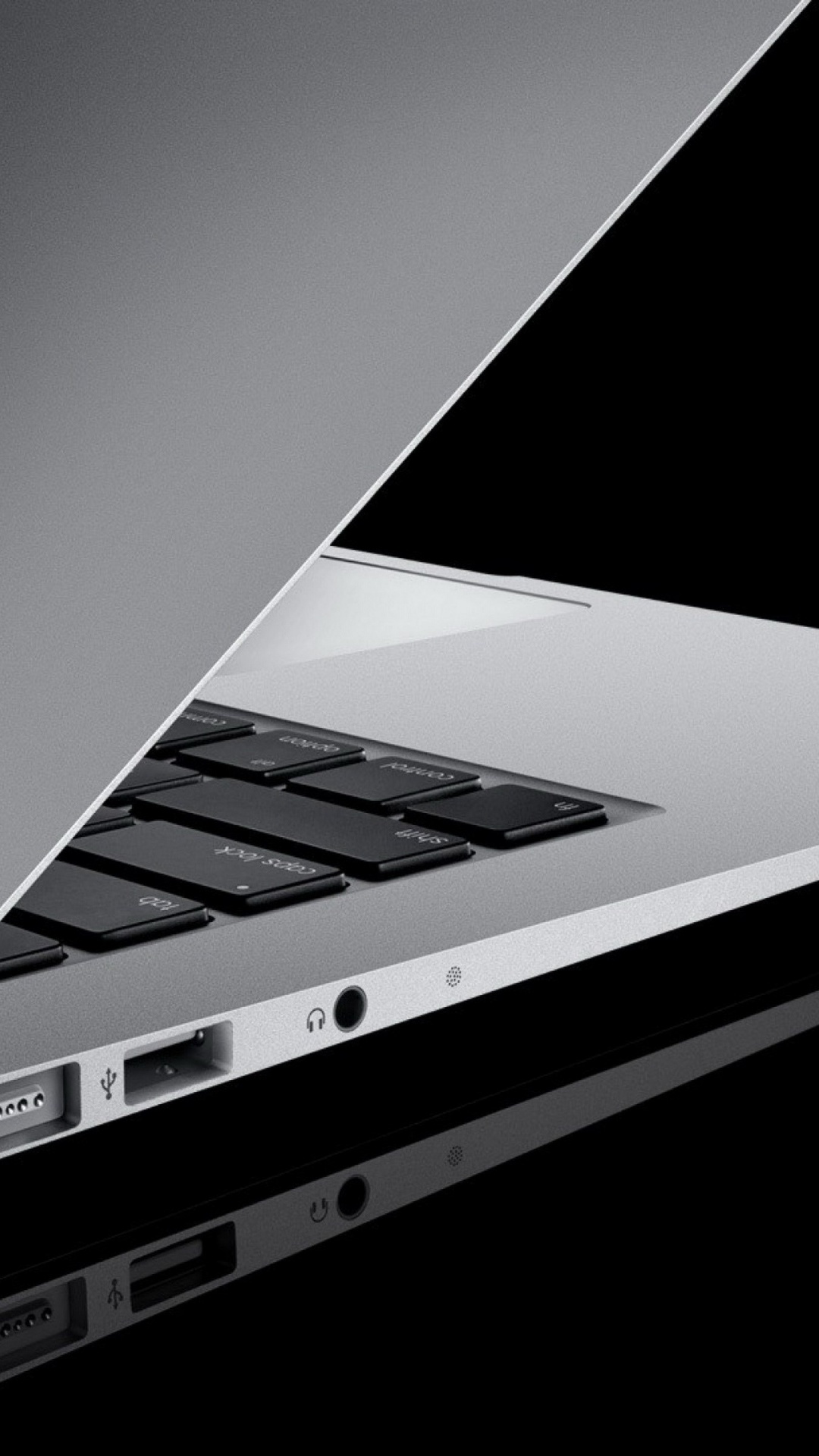 Schwarzer Und Silberner Laptop-Computer. Wallpaper in 1080x1920 Resolution