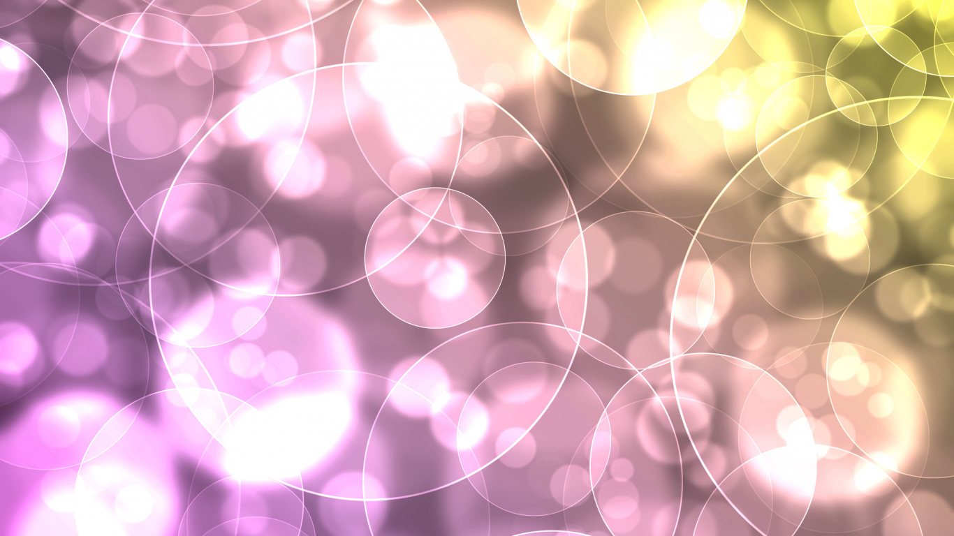 White and Blue Light Bokeh. Wallpaper in 1366x768 Resolution