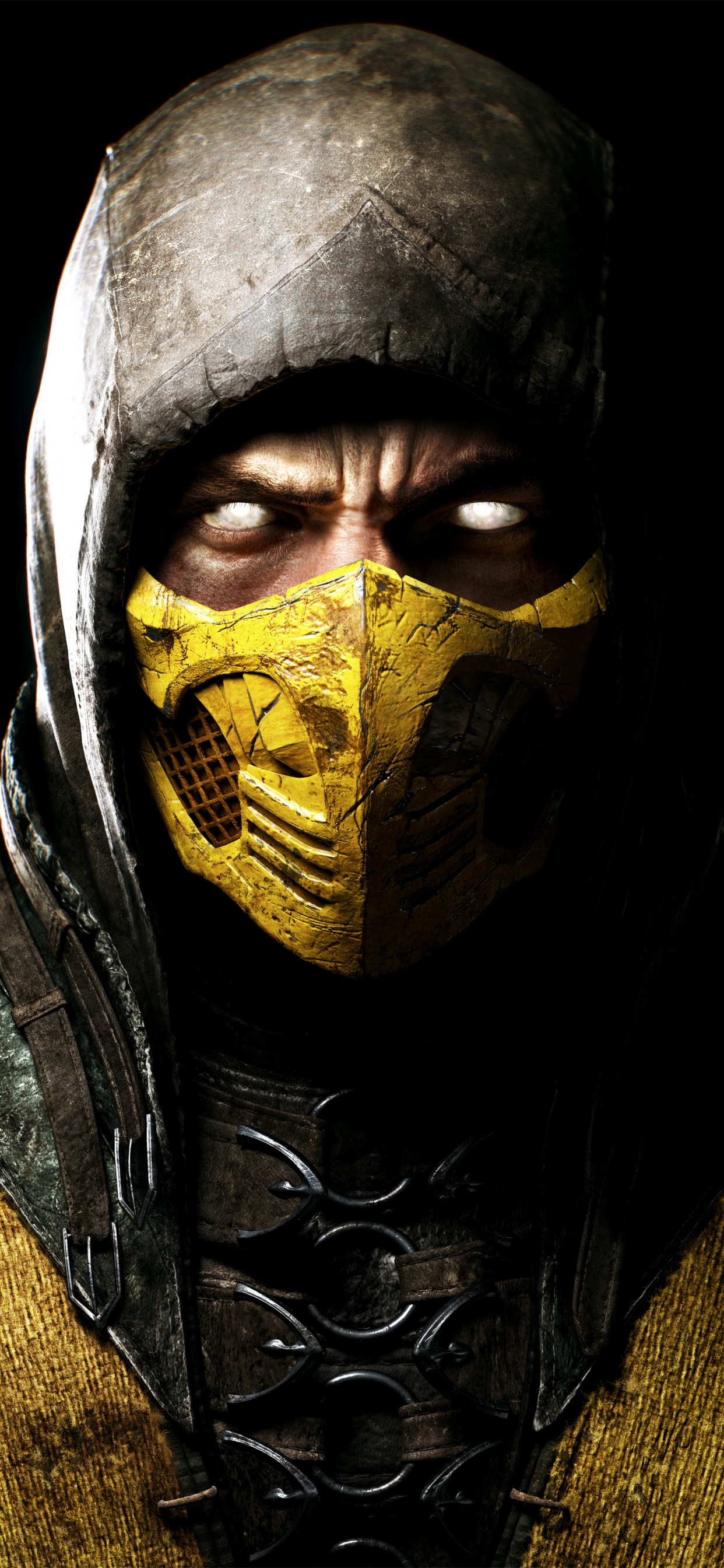 Mortal Kombat x, Scorpion, Jaune, L'homme, Obscurité. Wallpaper in 1242x2688 Resolution