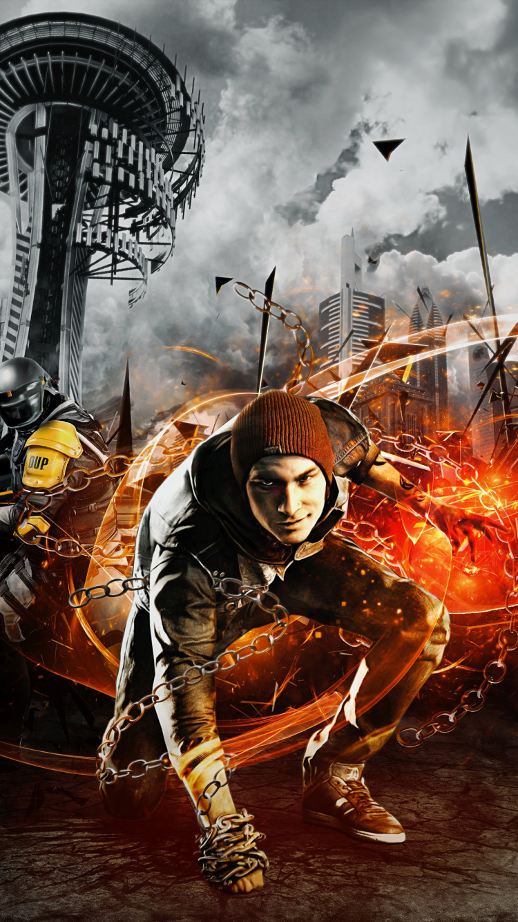 Segundo Hijo Infame, Juego de Pc, Videojuego de Estrategia, Ilustración, Composición Digital. Wallpaper in 750x1334 Resolution