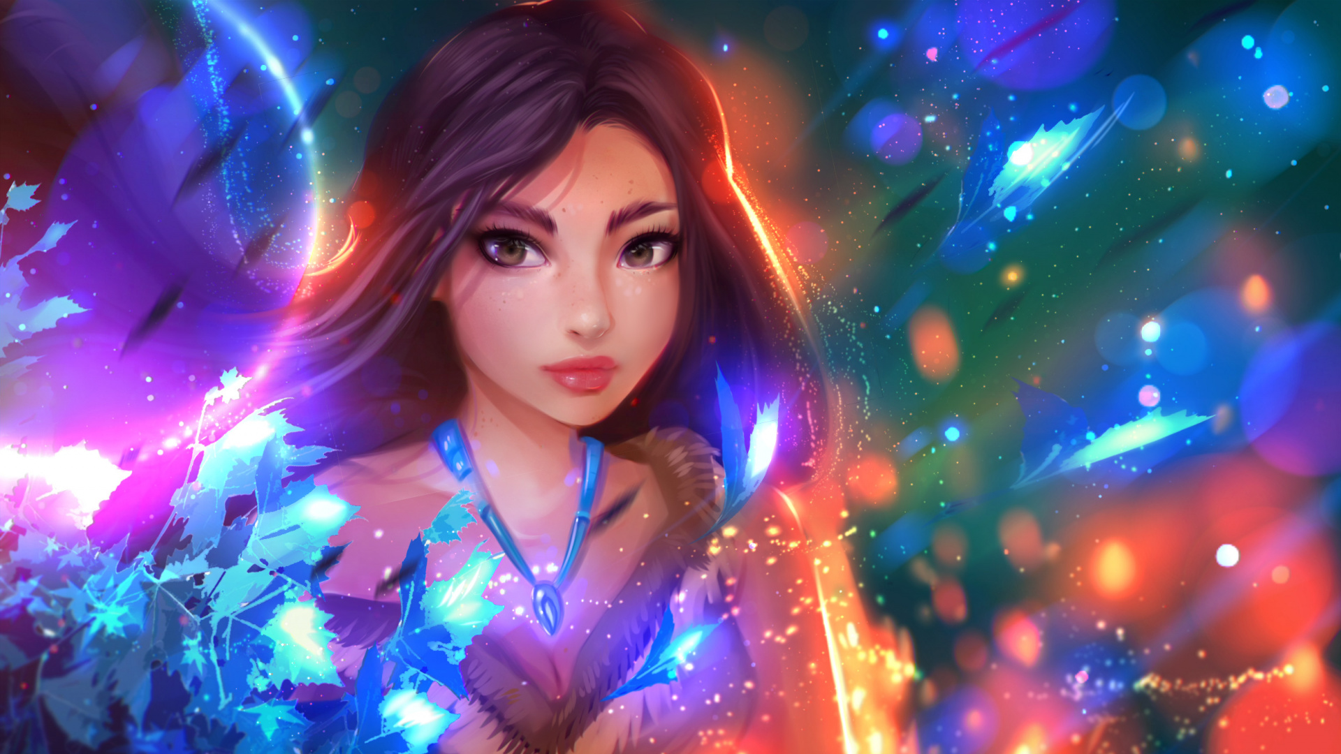 Femme Aux Cheveux Bruns Portant Une Robe à Fleurs Violette et Blanche. Wallpaper in 1920x1080 Resolution