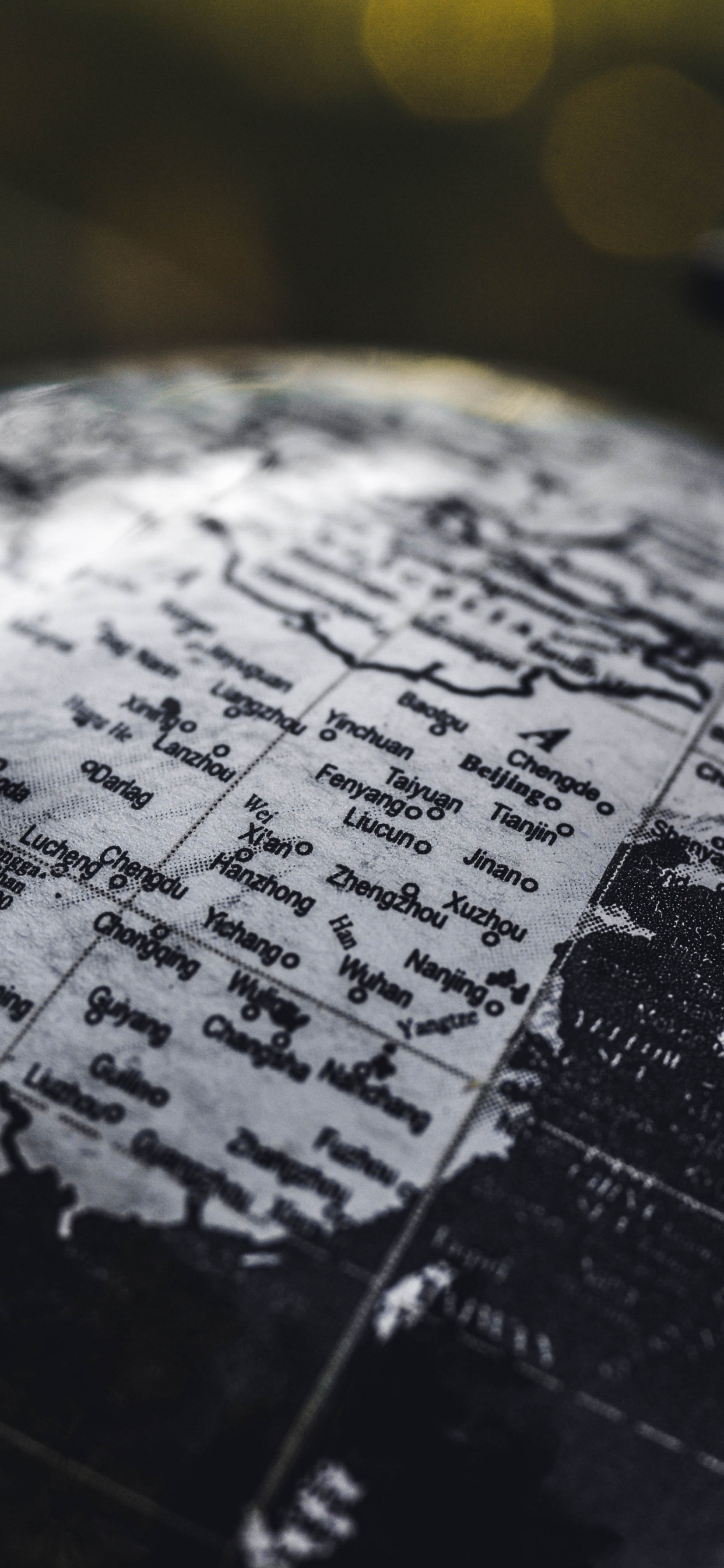 Schwarz-Weiß-Globus in Nahaufnahme. Wallpaper in 1242x2688 Resolution