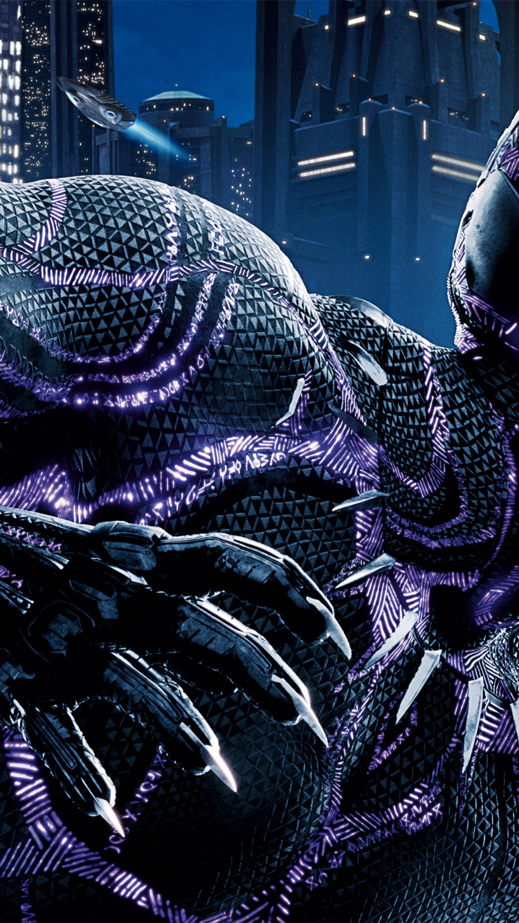黑豹, 首先, 紫色的, 城市, 大都会 壁纸 750x1334 允许
