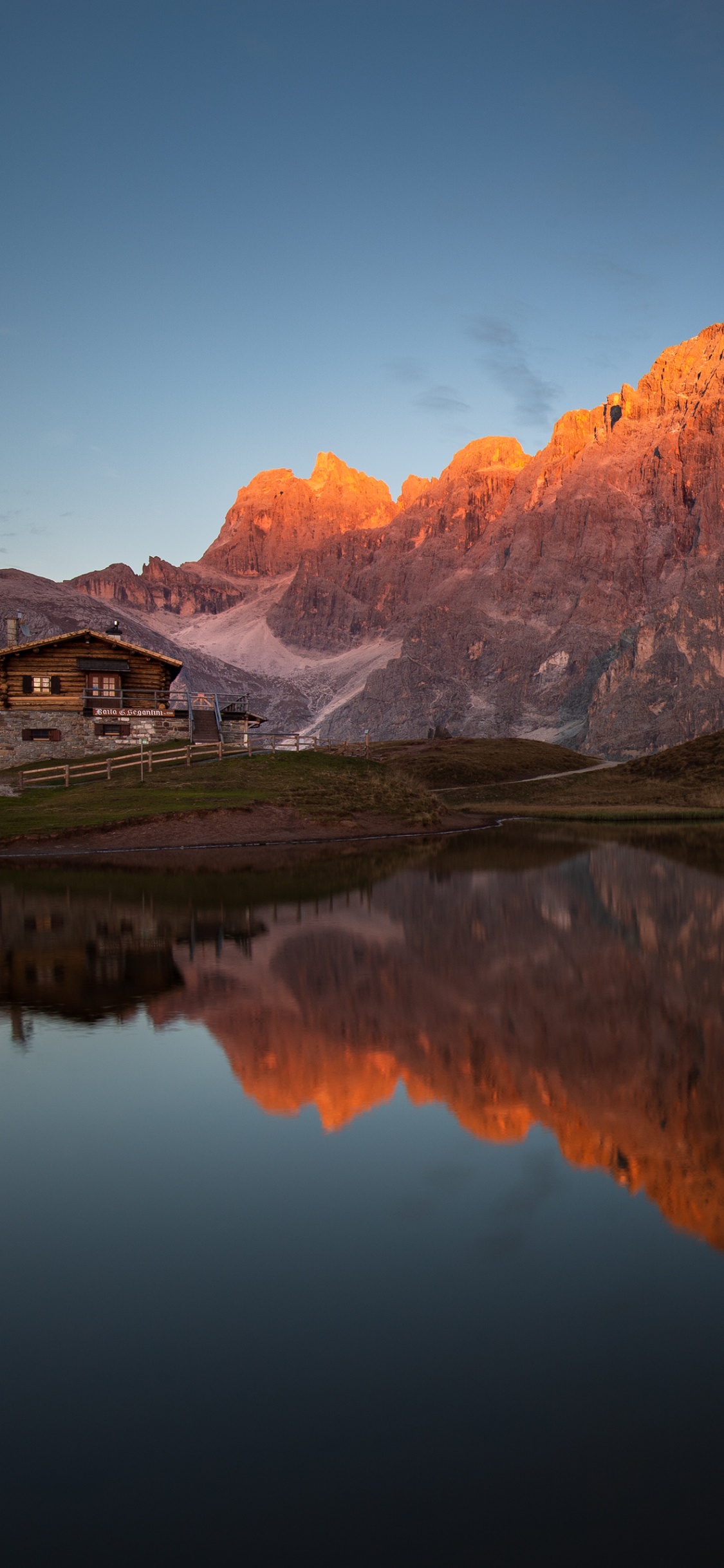 Cimon Della Pala, Mountain Range, Mountain, Reflection, Mountainous Landforms. Wallpaper in 1125x2436 Resolution