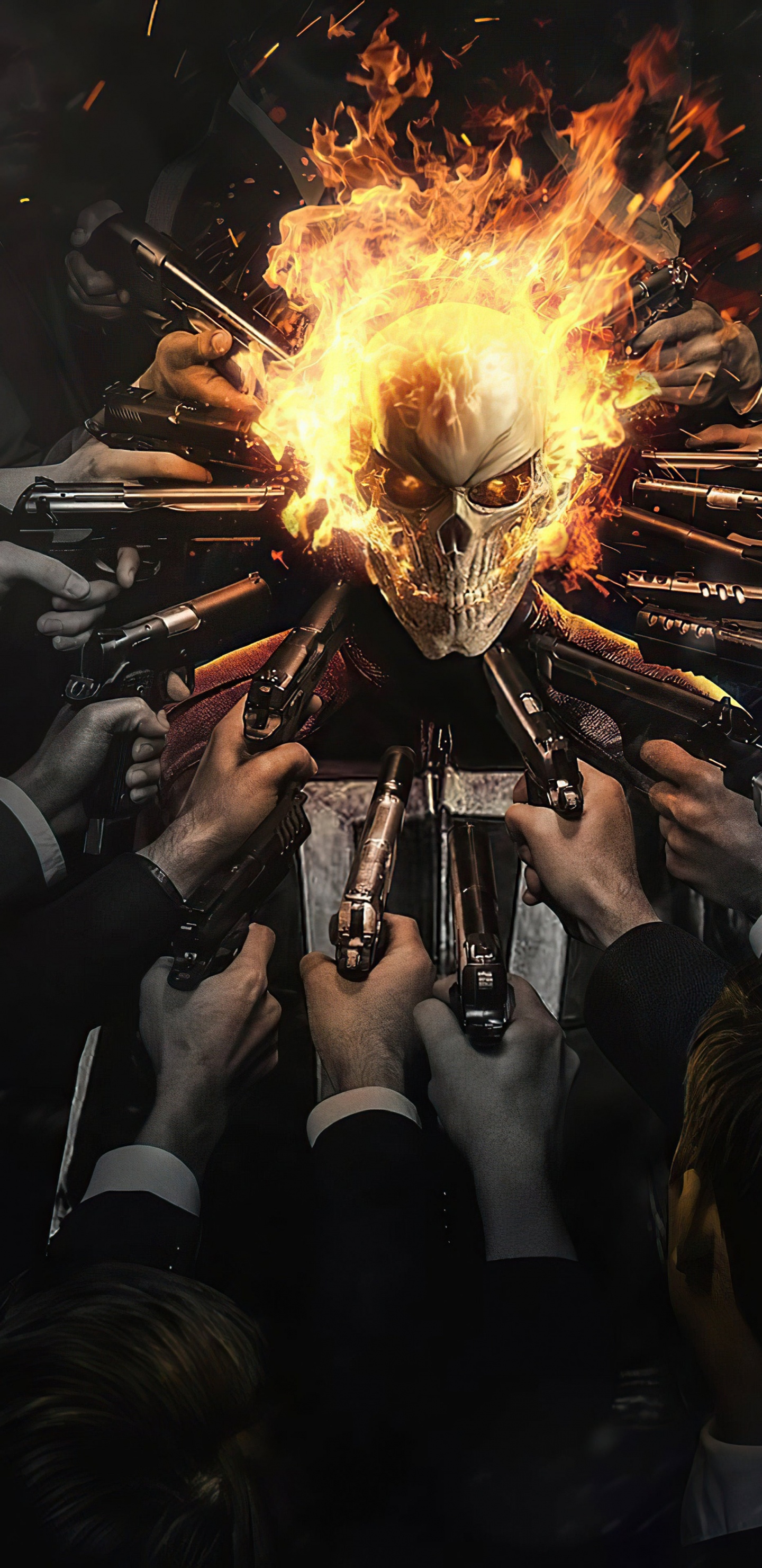 Obscurité, Ghost Rider: L'Esprit de Vengeance, Ghost Rider, Superhero, Artiste. Wallpaper in 1440x2960 Resolution