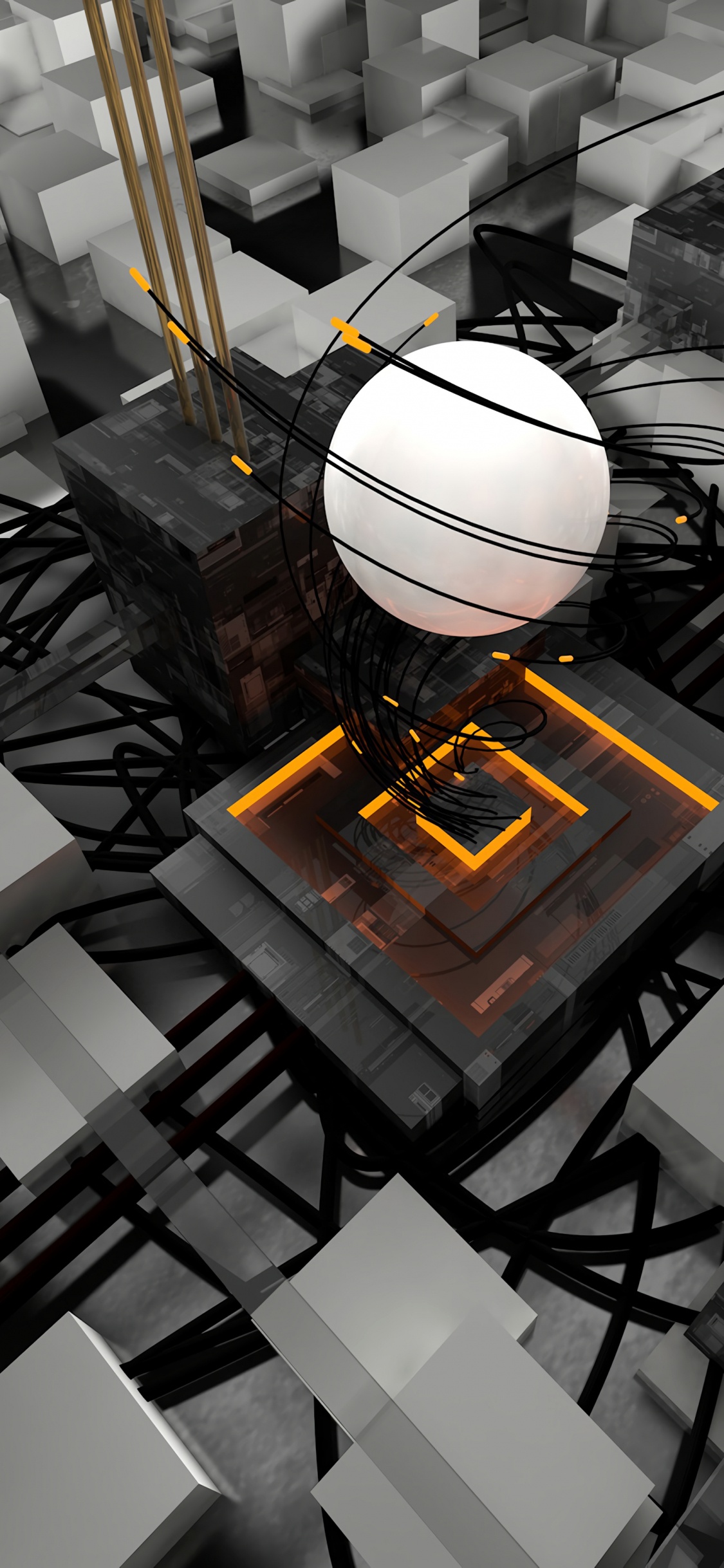 Maquette de Bâtiment en Noir et Blanc. Wallpaper in 1125x2436 Resolution