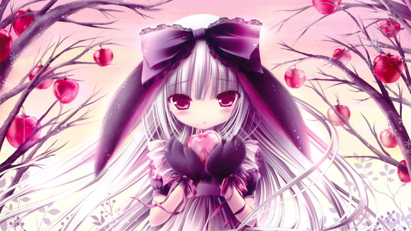Personnage D'anime Fille Aux Cheveux Violets. Wallpaper in 1366x768 Resolution