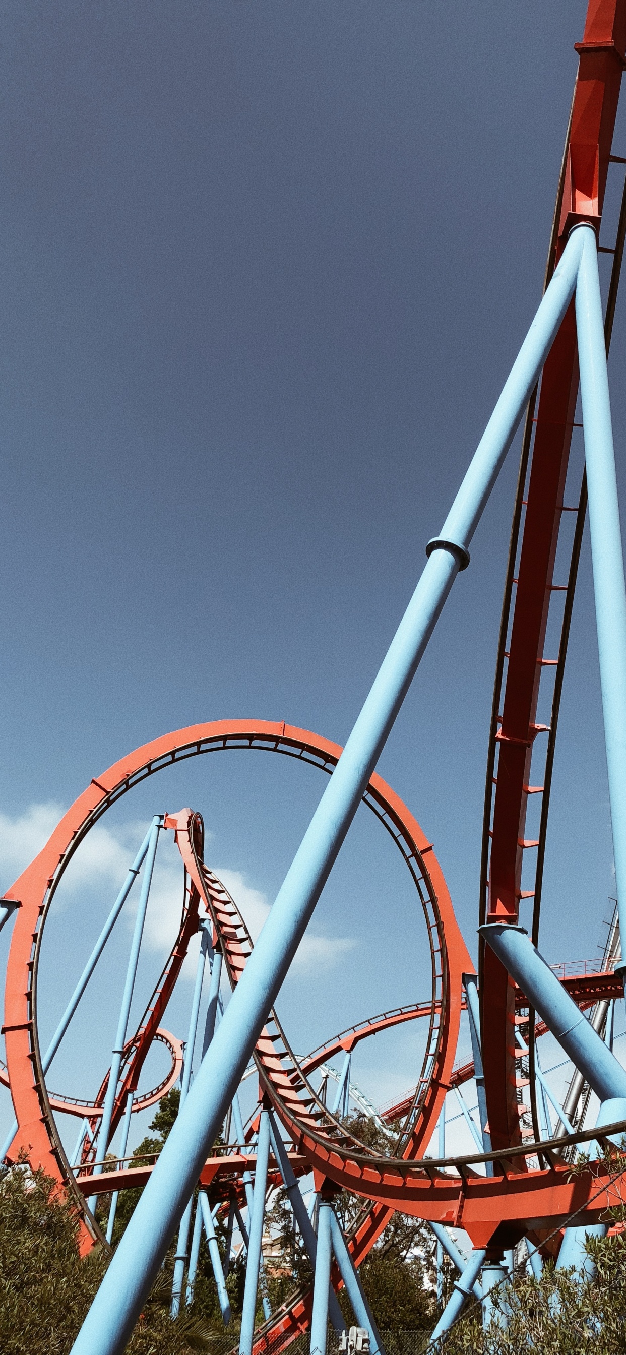 Roller Coaster, Tourist Attraction, Amusement Park, Nature, Daytime. Wallpaper in 1242x2688 Resolution