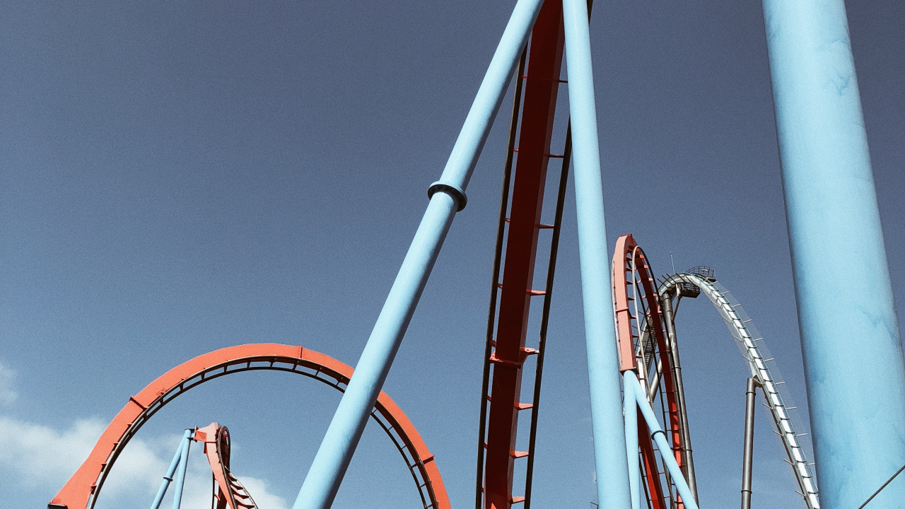 Roller Coaster, Tourist Attraction, Amusement Park, Nature, Daytime. Wallpaper in 1280x720 Resolution