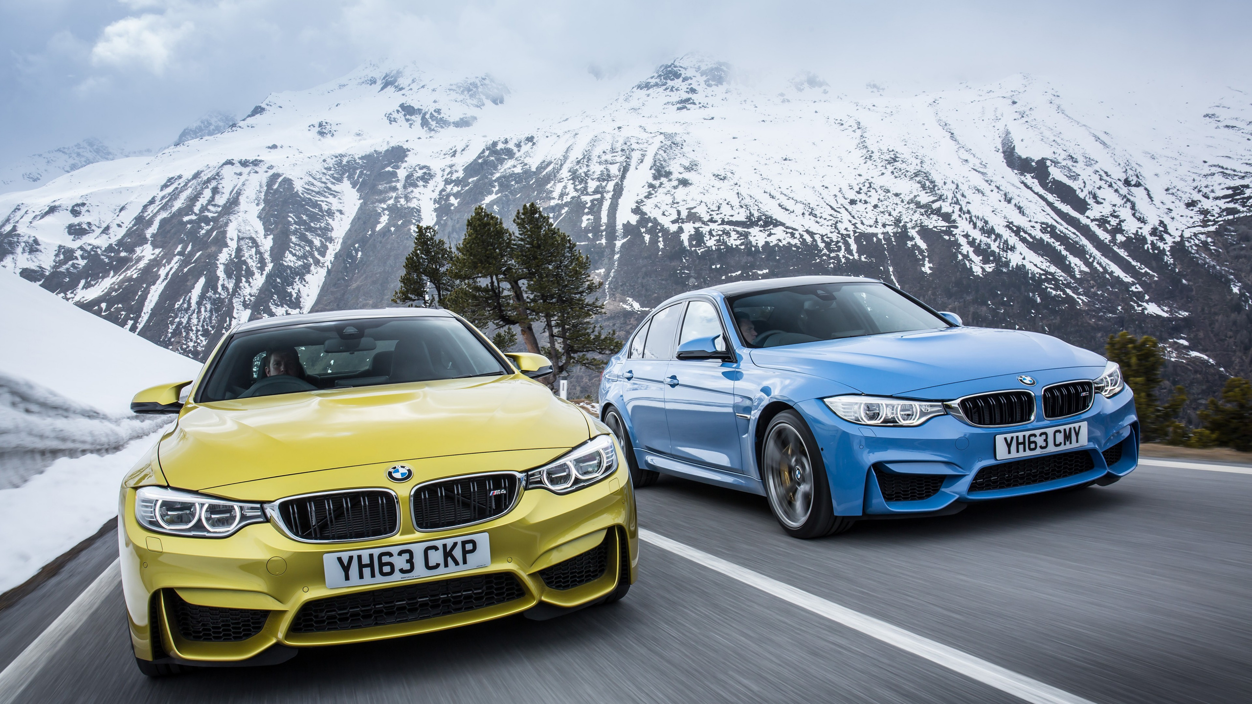 Yellow Bmw m 3 on Road During Daytime. Wallpaper in 2560x1440 Resolution