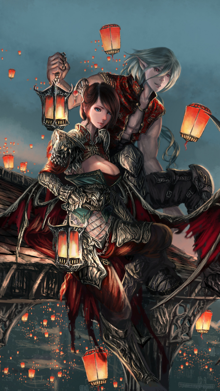 Femme en Robe Noire Tenant un Personnage D'anime Parapluie Rouge. Wallpaper in 750x1334 Resolution