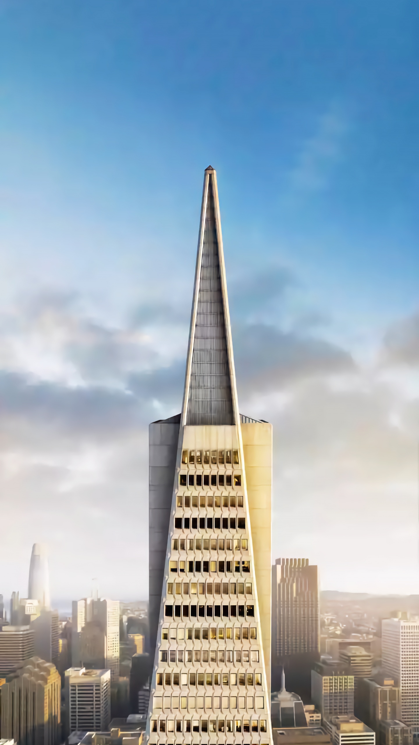 San Francisco, Transamerica-Pyramide, Wolkenkratzer, IOS 16, Cloud. Wallpaper in 1440x2560 Resolution