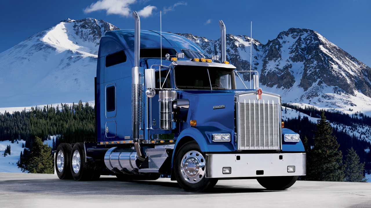 White and Blue Freight Truck on Road During Daytime. Wallpaper in 1280x720 Resolution