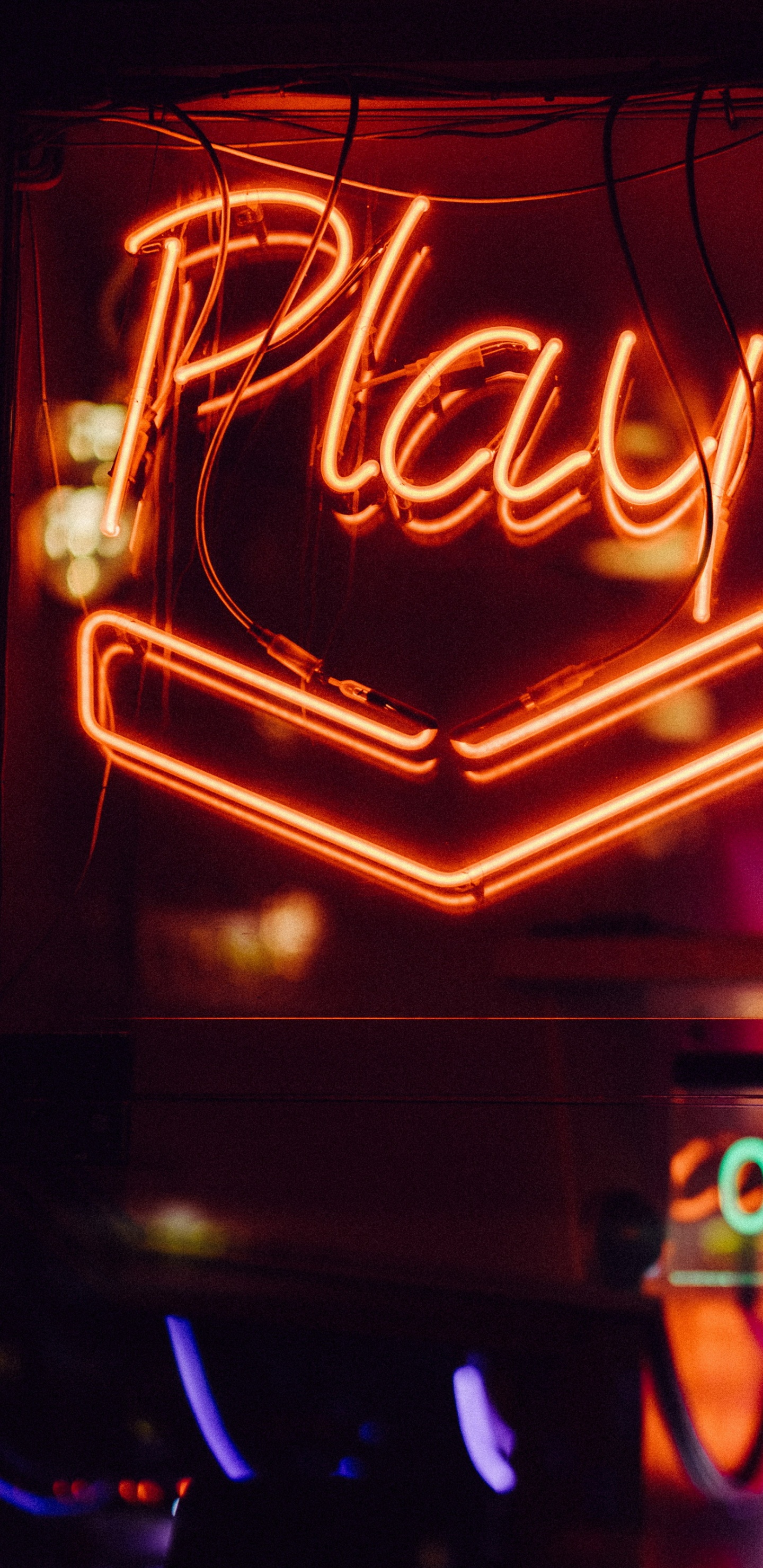 Esthétique Néon Orange, Néon, Signe au Néon, Lumière, Red. Wallpaper in 1440x2960 Resolution