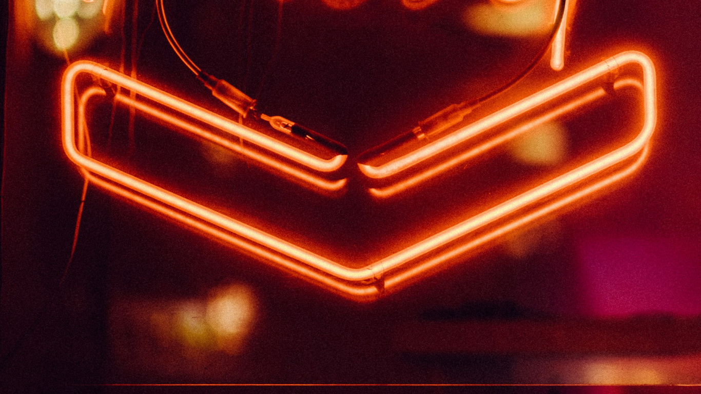 Orange Neon Aesthetic, Neon, Neon Sign, Light, Red. Wallpaper in 1366x768 Resolution