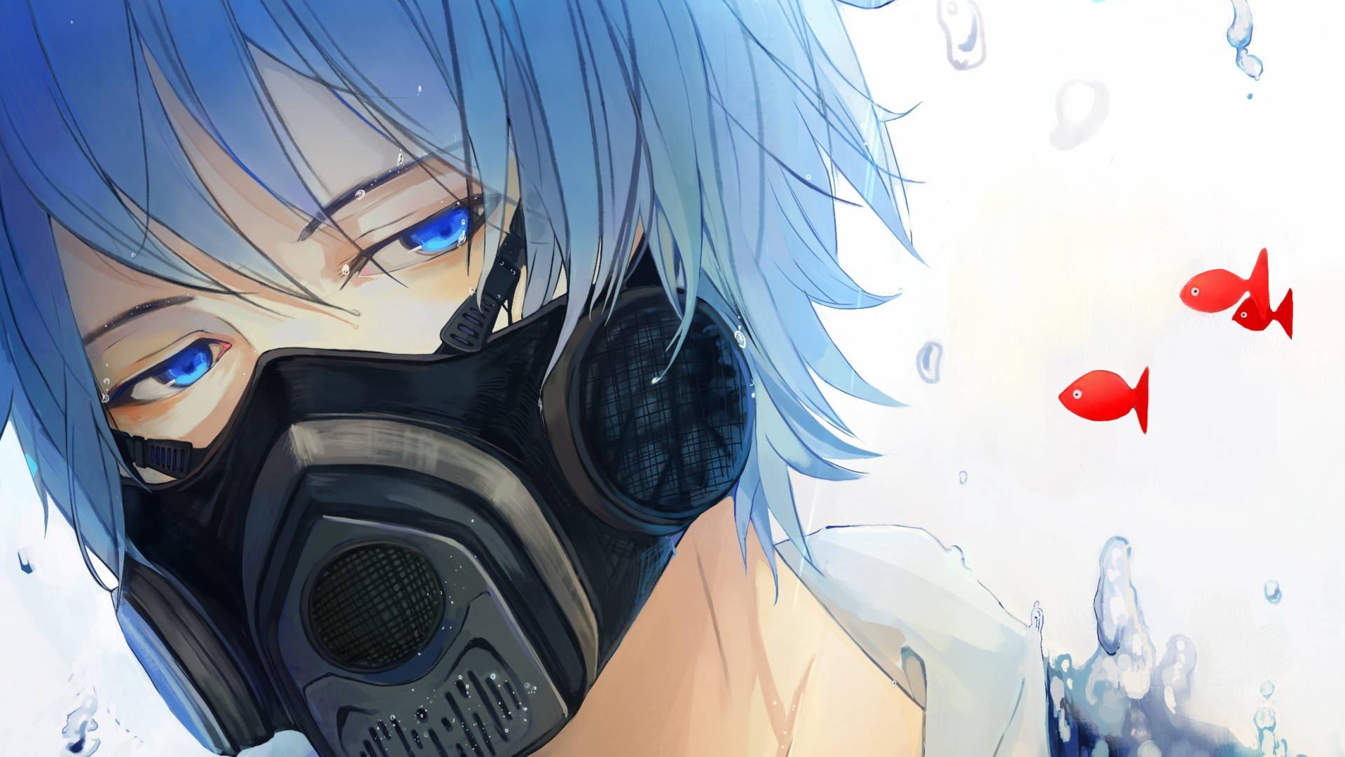 Blue Haired Male Anime Character. Wallpaper in 1920x1080 Resolution