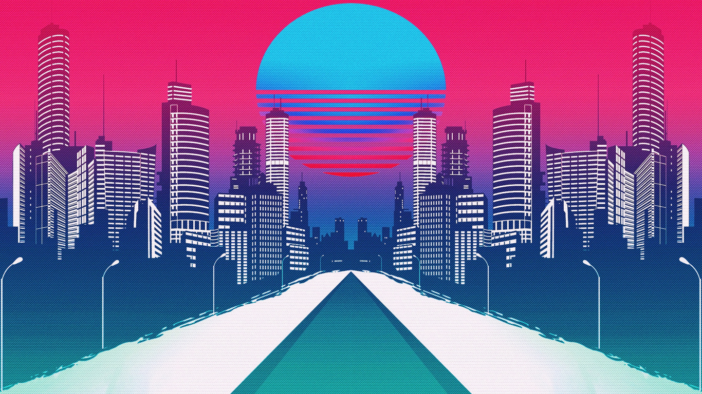 High Rise Buildings Under Pink Sky. Wallpaper in 1366x768 Resolution