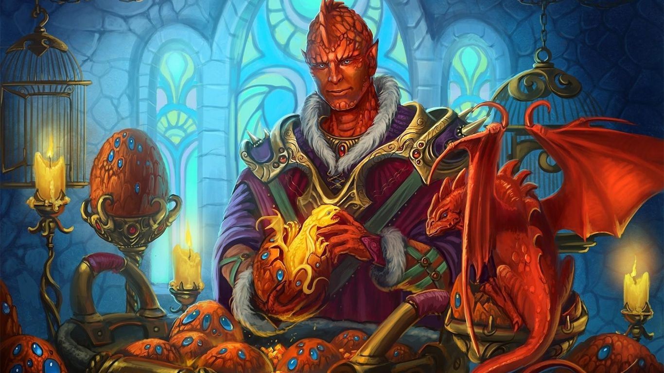 Mann in Blau-gelber Robe Mit Schwertmalerei. Wallpaper in 1366x768 Resolution