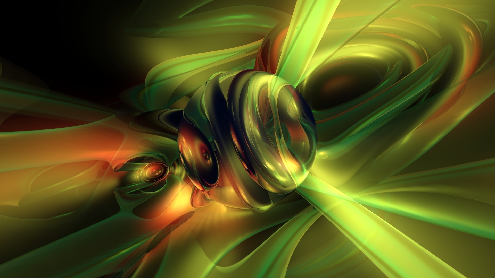 Peinture Abstraite Verte et Rouge. Wallpaper in 1920x1080 Resolution