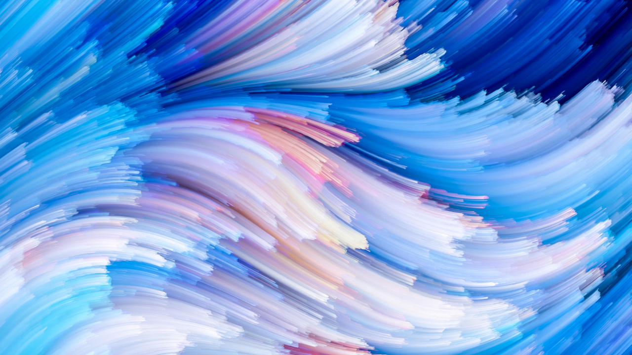 Blue and Pink Abstract Painting. Wallpaper in 1280x720 Resolution