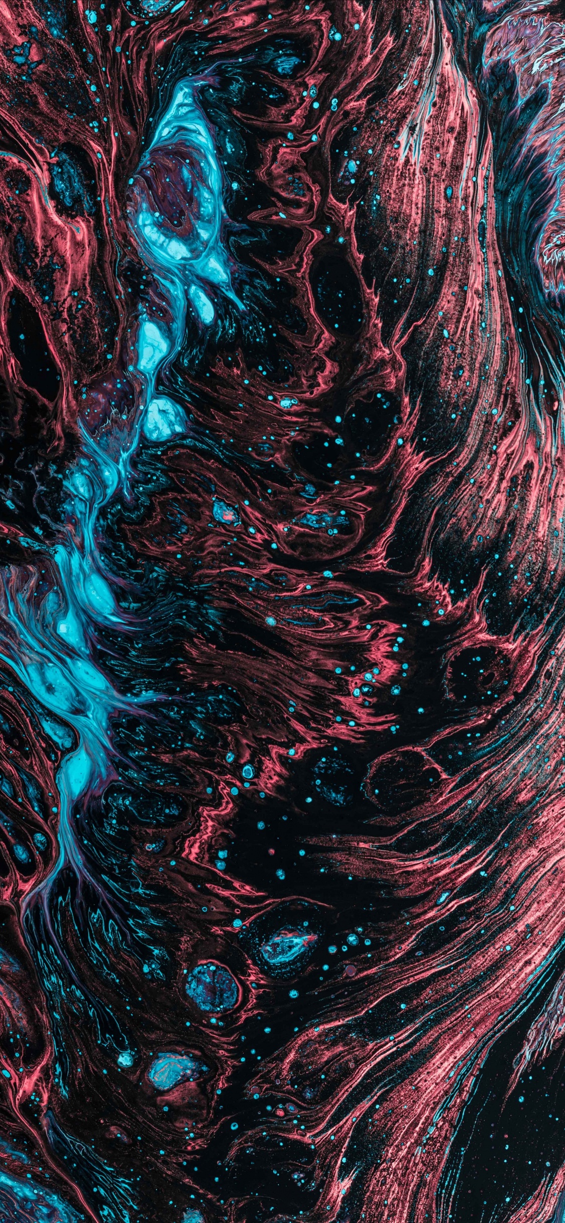 Peinture Abstraite Rouge Blanc et Bleu. Wallpaper in 1125x2436 Resolution