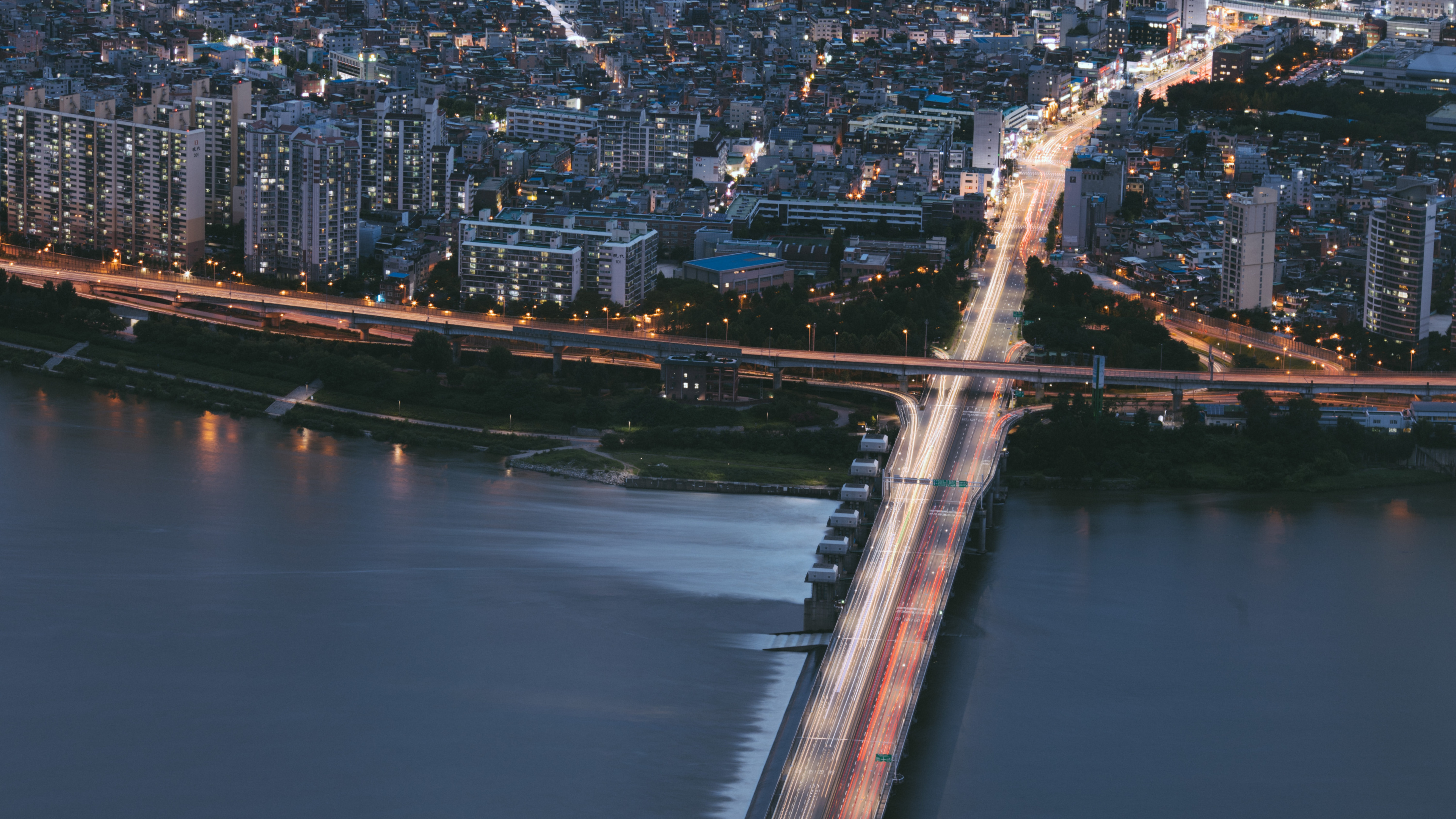 Aerial View of City Buildings During Night Time. Wallpaper in 3840x2160 Resolution