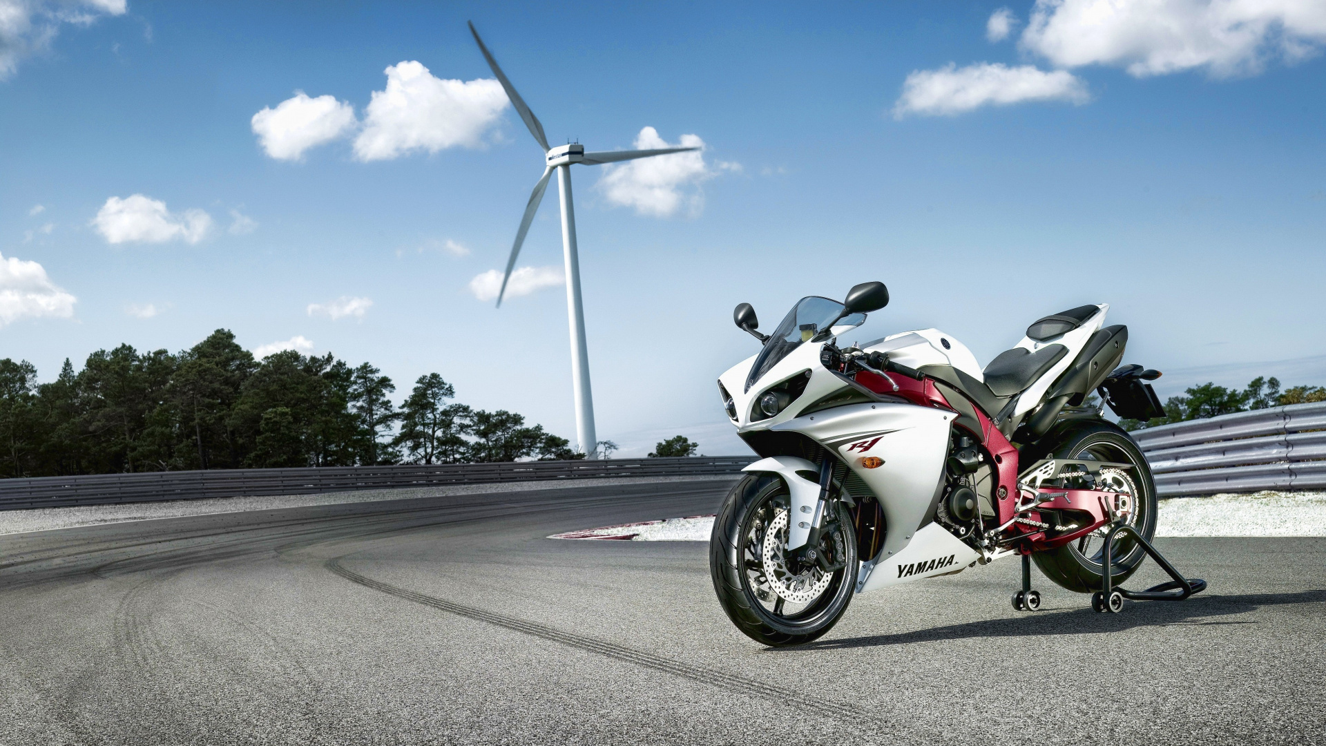 White and Red Sports Bike on Road During Daytime. Wallpaper in 1920x1080 Resolution