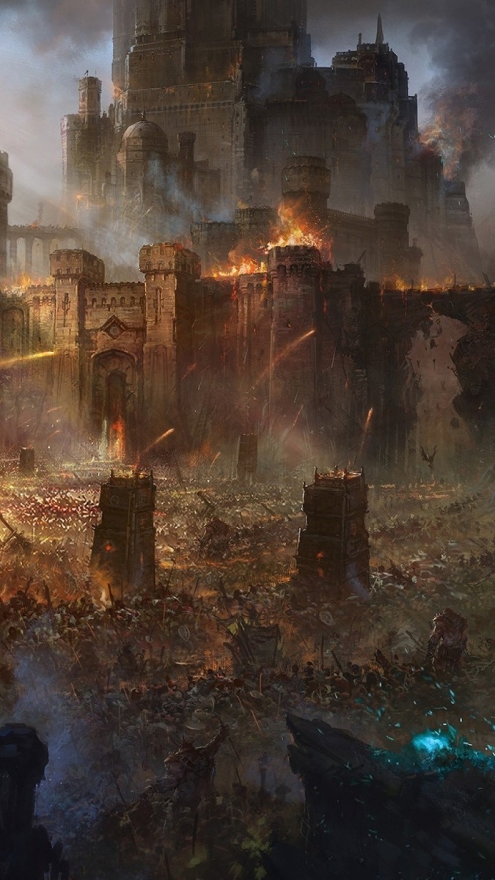 Castillo Marrón en Campo de Hierba Verde. Wallpaper in 720x1280 Resolution