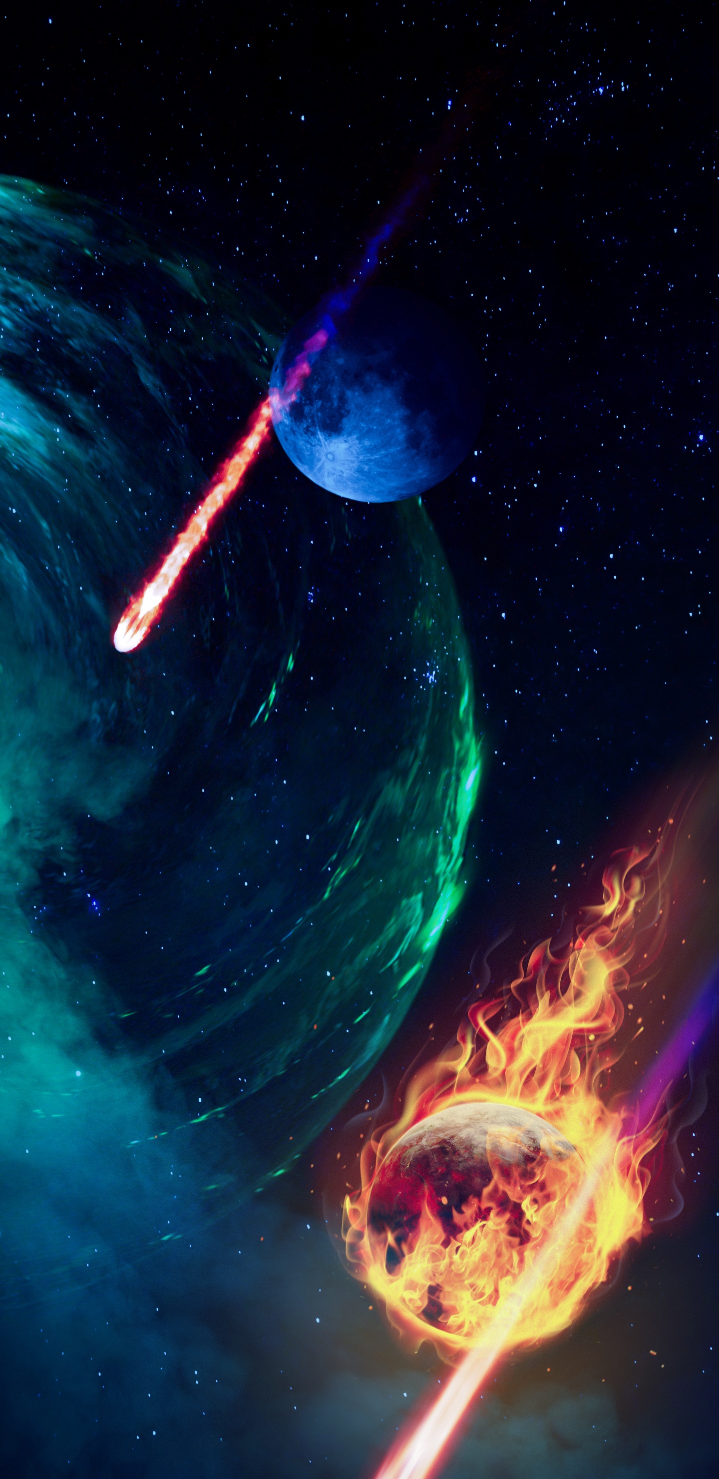 Atmosphäre, Galaxy, Astronomisches Objekt, Wissenschaft, Stern. Wallpaper in 1440x2960 Resolution