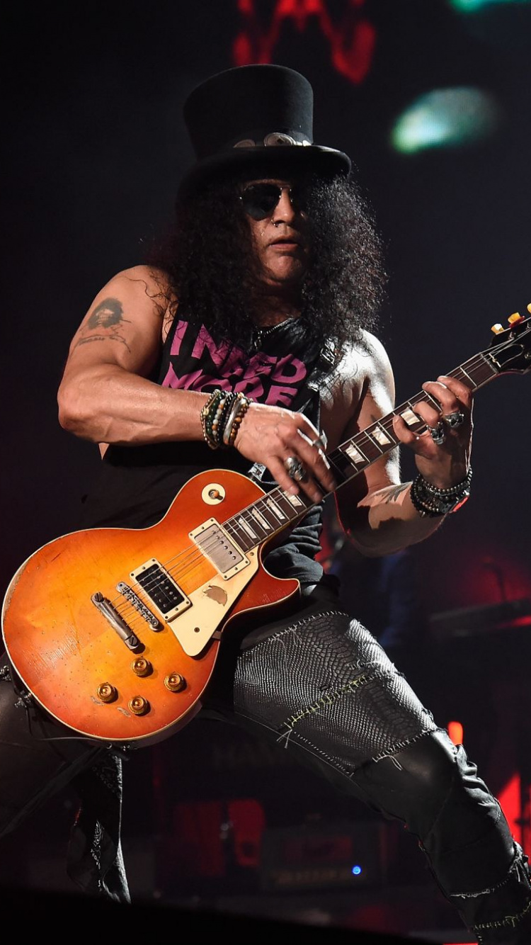 Guns N Roses, Guitar, Guitarist, Performance, Musician. Wallpaper in 750x1334 Resolution