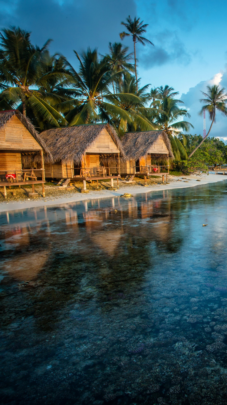Brown Wooden House Near Body of Water During Daytime. Wallpaper in 750x1334 Resolution