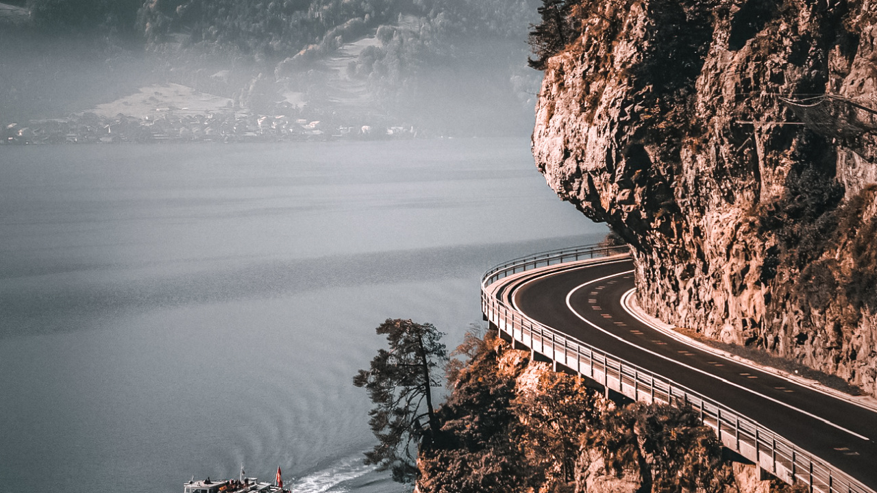 Water, Cloud, Mountain, Water Resources, Plant. Wallpaper in 1280x720 Resolution