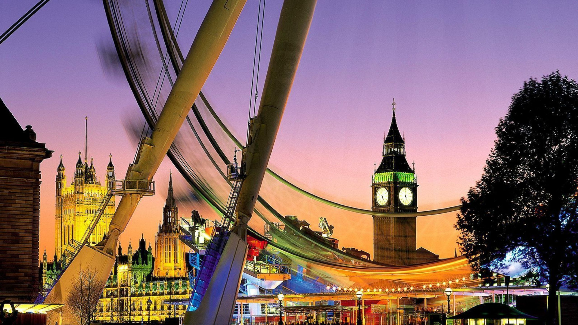 People Walking on Street Near Big Ben During Night Time. Wallpaper in 1920x1080 Resolution