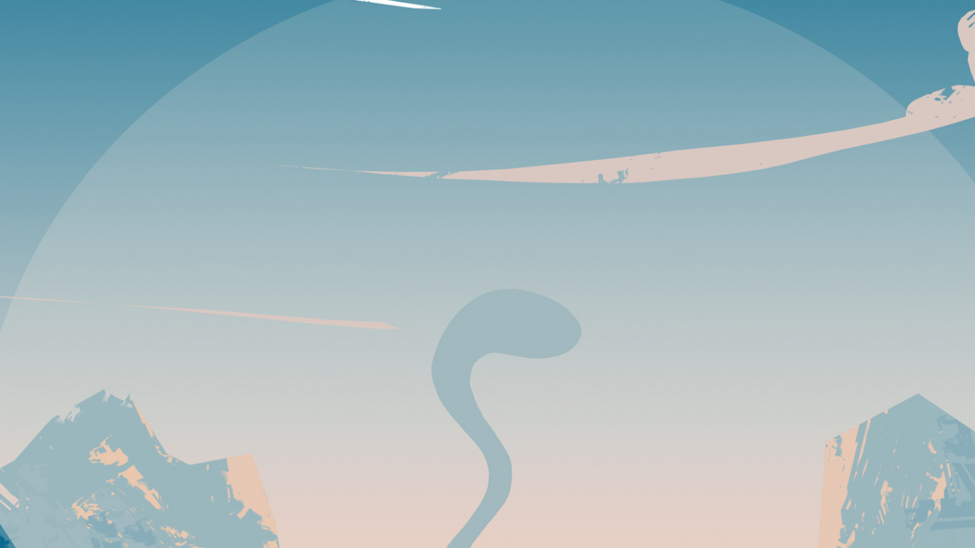 Minimalism, Atmosphere, Daytime, Mountain, Light. Wallpaper in 1366x768 Resolution