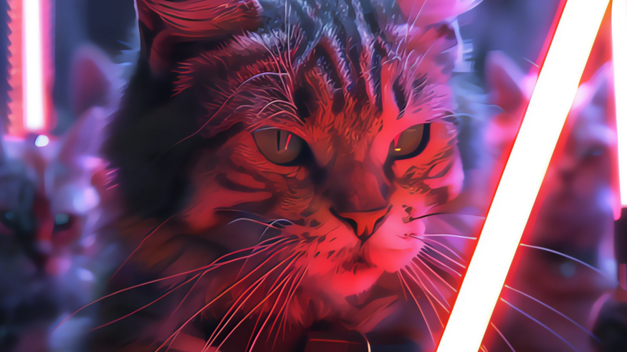 Cat, Light, Felidae, Carnivore, Purple. Wallpaper in 1280x720 Resolution