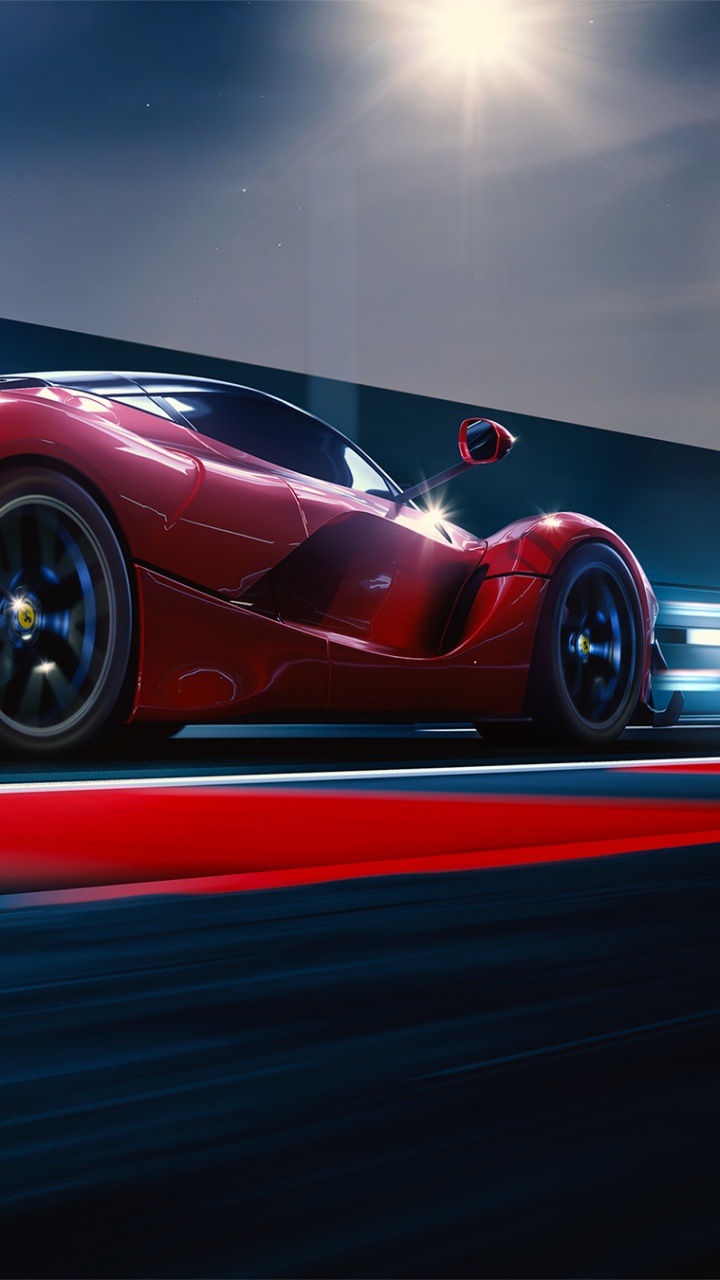 Ferrari Rojo 458 Italia en la Carretera. Wallpaper in 720x1280 Resolution