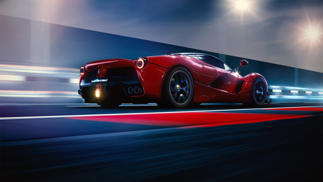 Ferrari, 超级跑车, 红色的, Laferrari 壁纸 1366x768 允许