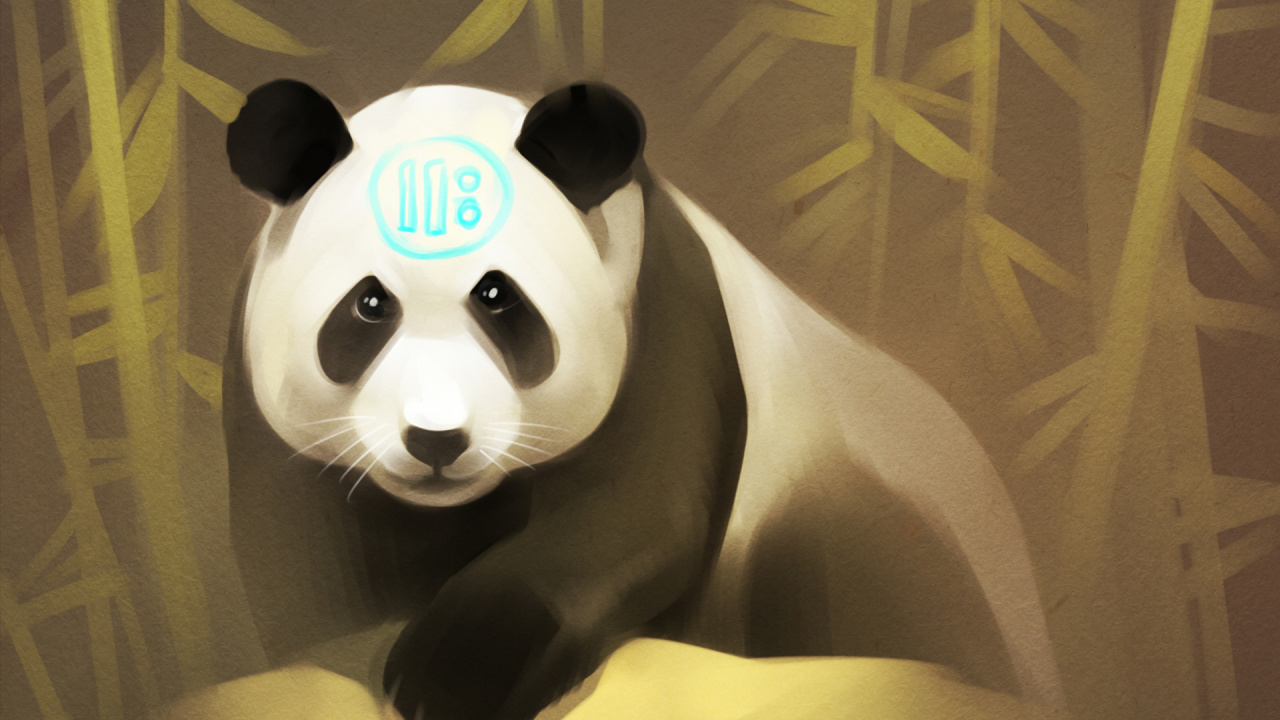 Pandabär Plüschtier Auf Gelbem Textil. Wallpaper in 1280x720 Resolution