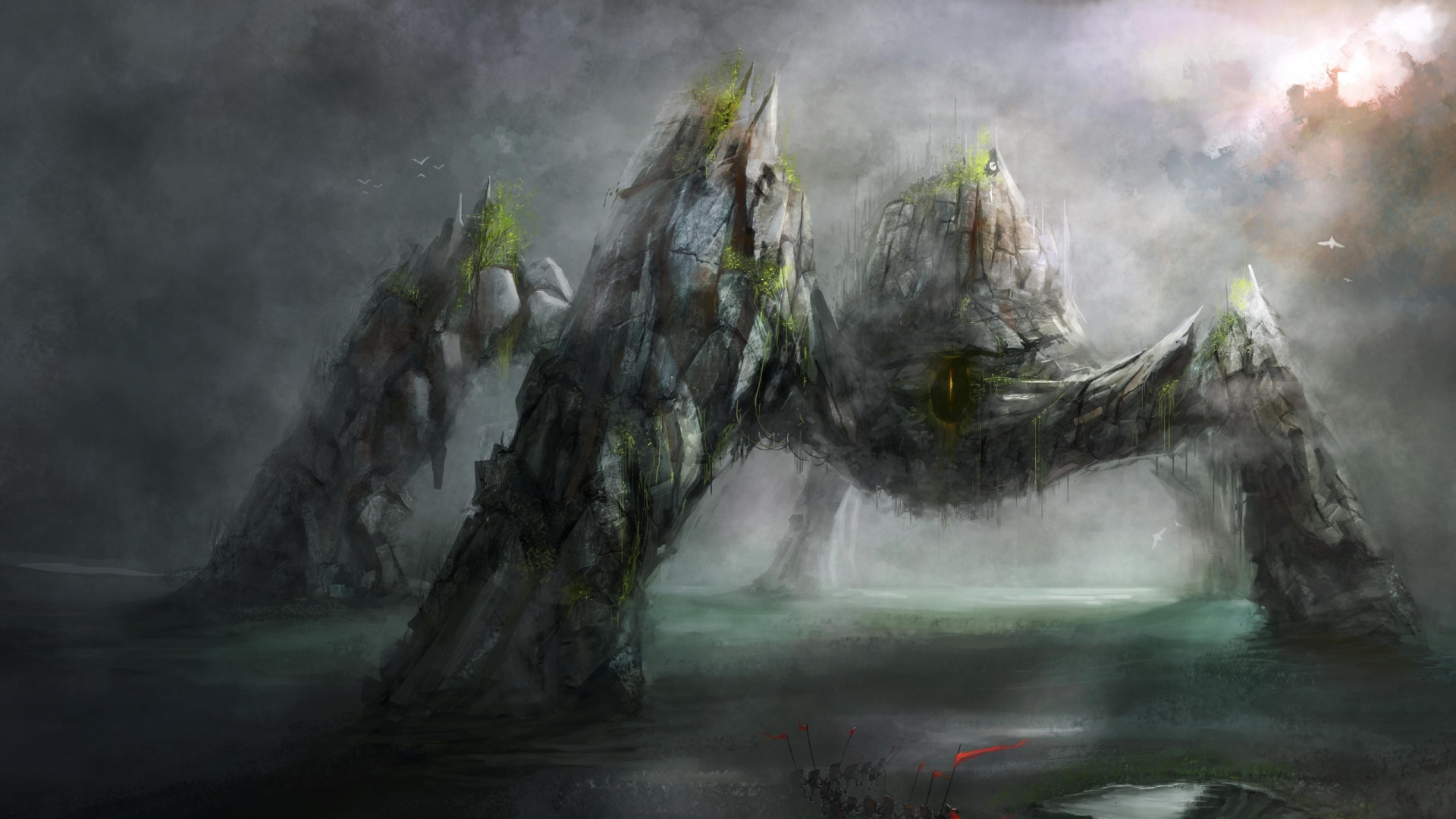 龙与地下城, 性质, 水道, 龙, 地牢爬 壁纸 1920x1080 允许