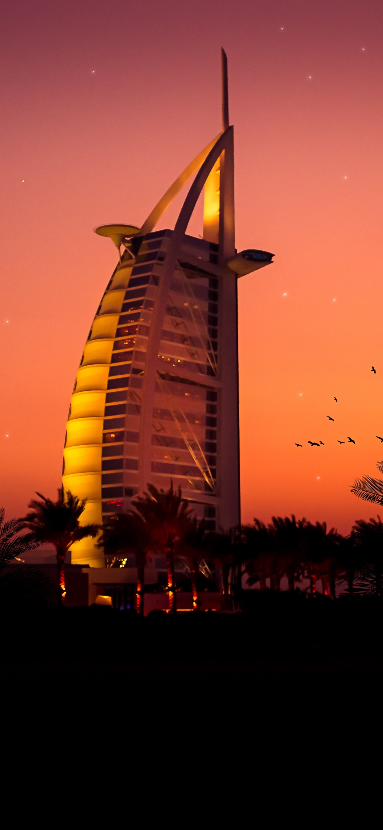 Dubaï, Burj al Arab, Burj Khalifa, Voulait, Atmosphère. Wallpaper in 1242x2688 Resolution