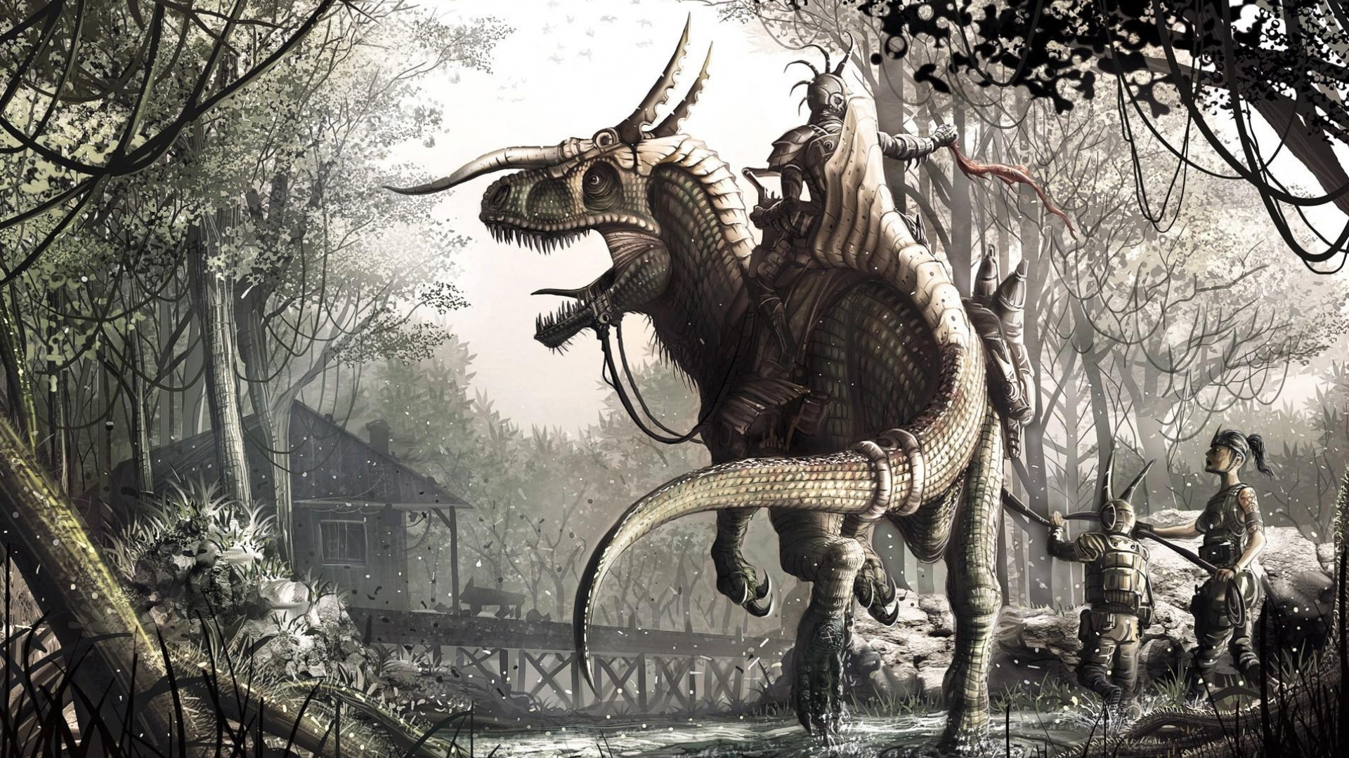 迅猛龙, 霸王龙的, 恐龙, 灭绝, 神秘的生物 壁纸 1920x1080 允许