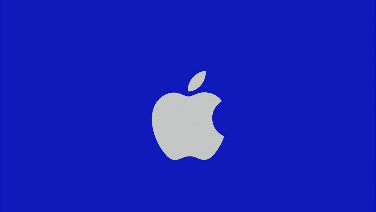 Apple, Manzana, Logotipo, Azul, Producir. Wallpaper in 1280x720 Resolution