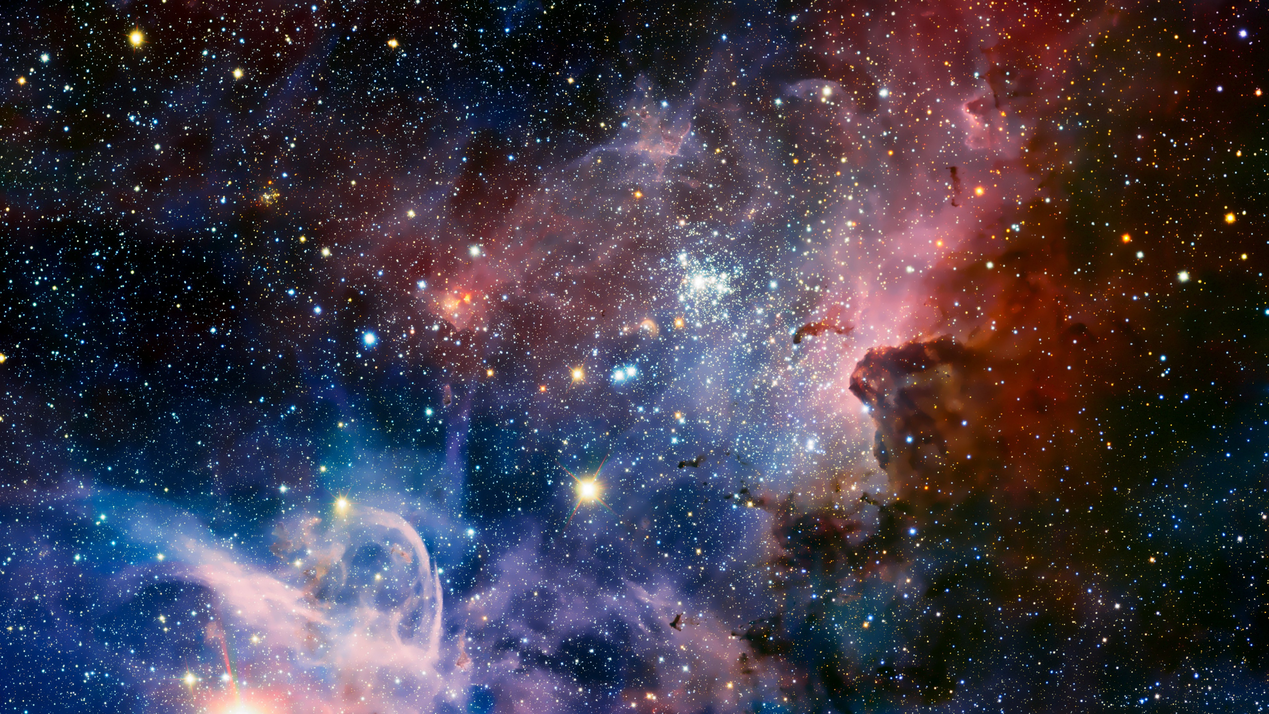 Blue and White Galaxy Illustration. Wallpaper in 2560x1440 Resolution