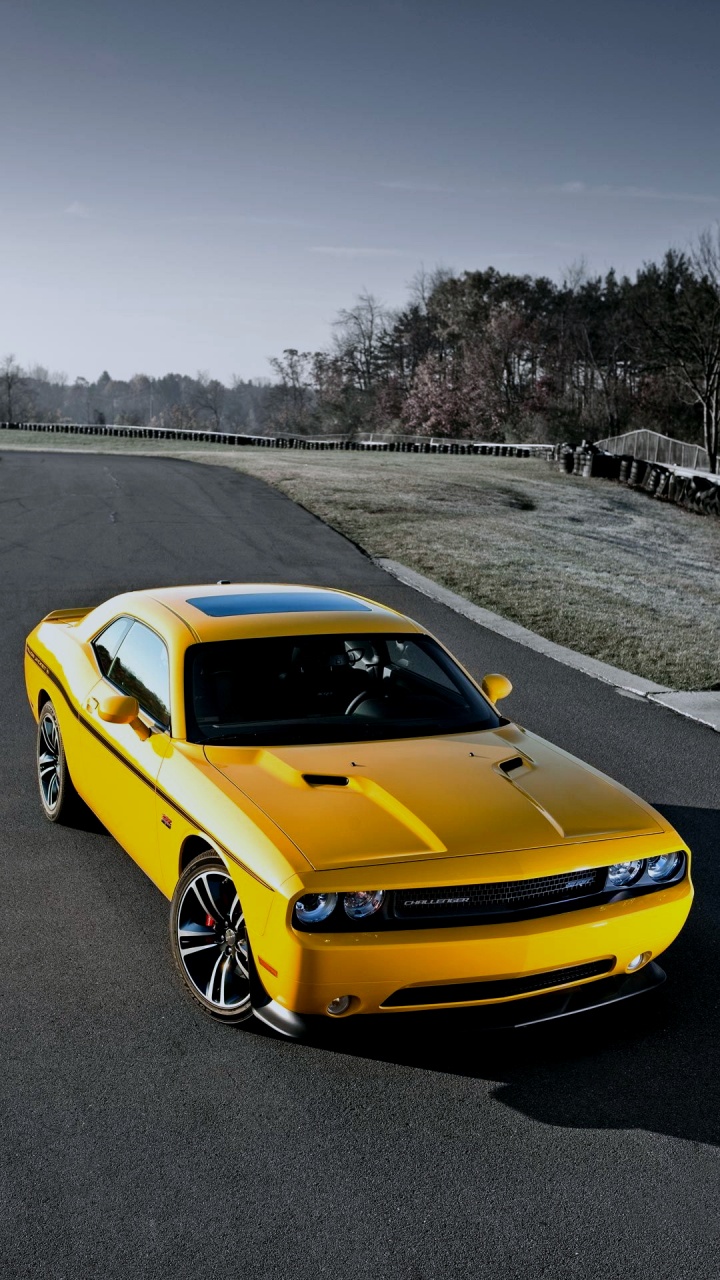 Veste Jaune Dodge Challenger, Dodge Challenger 2017, 2008 Dodge Challenger, Dodge Challenger 2022, Dodge. Wallpaper in 720x1280 Resolution