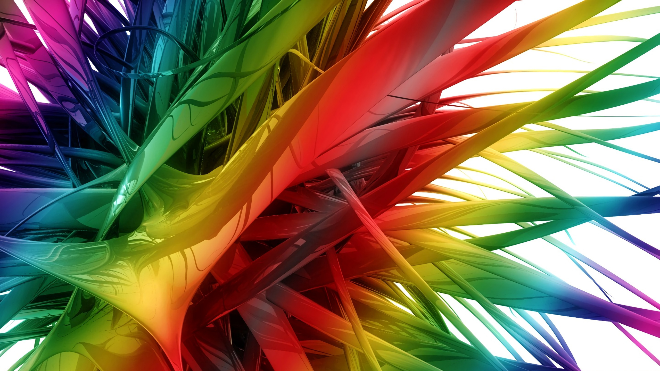 Green Orange and Yellow Abstract Painting. Wallpaper in 2560x1440 Resolution