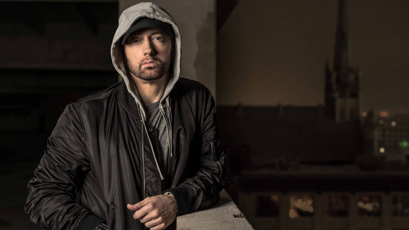 Eminem, Rapper, Facial Hair, Music Industry, Kamikaze. Wallpaper in 1366x768 Resolution