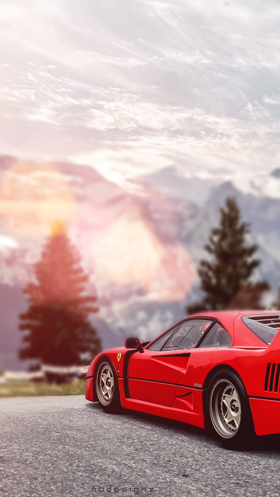 Ferrari F40, Voiture, Ferrari, Red, Gran Turismo Sport. Wallpaper in 1080x1920 Resolution