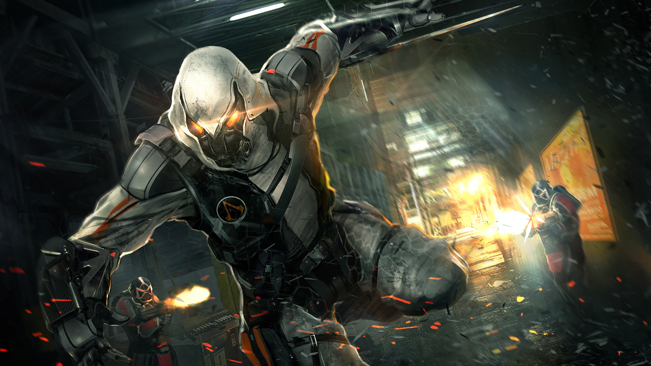 Assassins Creed, Cyberpunk 2077, Cyberpunk, Science-fiction, Kunst. Wallpaper in 2560x1440 Resolution