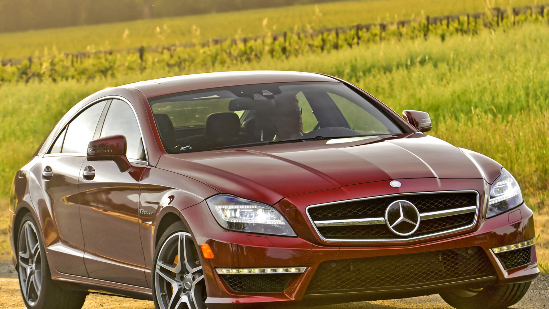 Red Mercedes Benz Coupe on Road During Daytime. Wallpaper in 1920x1080 Resolution